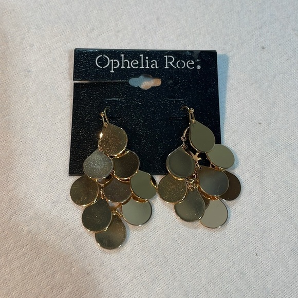 NWT Bundle of 3, Ophelia Roe, Silver-Gold-Blue Hoops, - Picture 2 of 11